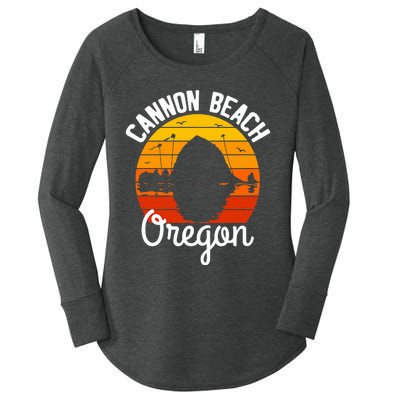 Sunset Haystack Rock Souvenir Cannon Beach Women's Perfect Tri Tunic Long Sleeve Shirt