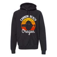 Sunset Haystack Rock Souvenir Cannon Beach Premium Hoodie