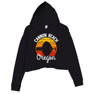 Sunset Haystack Rock Souvenir Cannon Beach Crop Fleece Hoodie