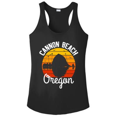 Sunset Haystack Rock Souvenir Cannon Beach Ladies PosiCharge Competitor Racerback Tank