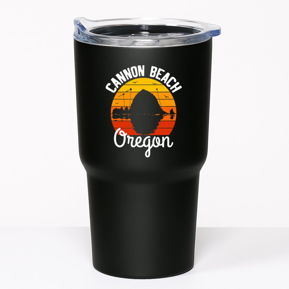 Sunset Haystack Rock Souvenir Cannon Beach Tumbler