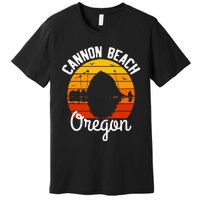 Sunset Haystack Rock Souvenir Cannon Beach Premium T-Shirt