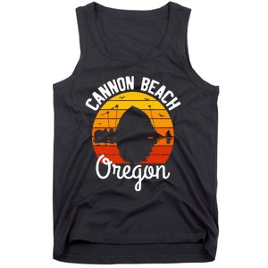 Sunset Haystack Rock Souvenir Cannon Beach Tank Top