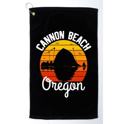 Sunset Haystack Rock Souvenir Cannon Beach Golf Towel