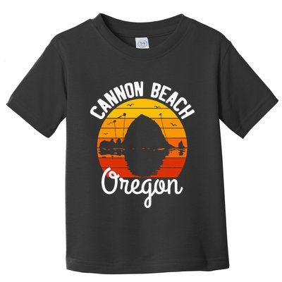 Sunset Haystack Rock Souvenir Cannon Beach Toddler T-Shirt