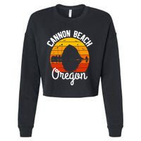 Sunset Haystack Rock Souvenir Cannon Beach Cropped Pullover Crew