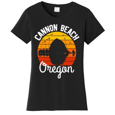 Sunset Haystack Rock Souvenir Cannon Beach Women's T-Shirt