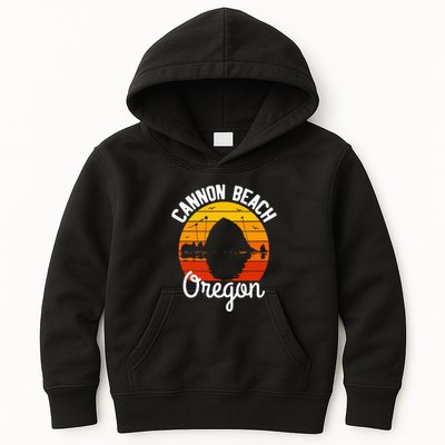 Sunset Haystack Rock Souvenir Cannon Beach Kids Hoodie