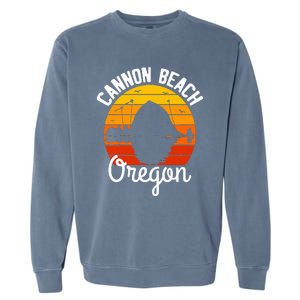 Sunset Haystack Rock Souvenir Cannon Beach Garment-Dyed Sweatshirt