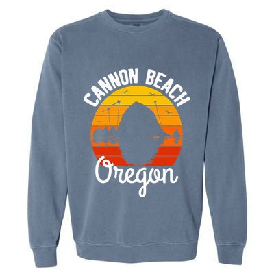 Sunset Haystack Rock Souvenir Cannon Beach Garment-Dyed Sweatshirt