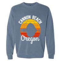 Sunset Haystack Rock Souvenir Cannon Beach Garment-Dyed Sweatshirt