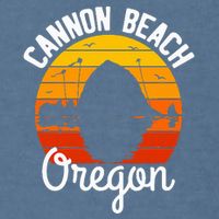 Sunset Haystack Rock Souvenir Cannon Beach Garment-Dyed Sweatshirt