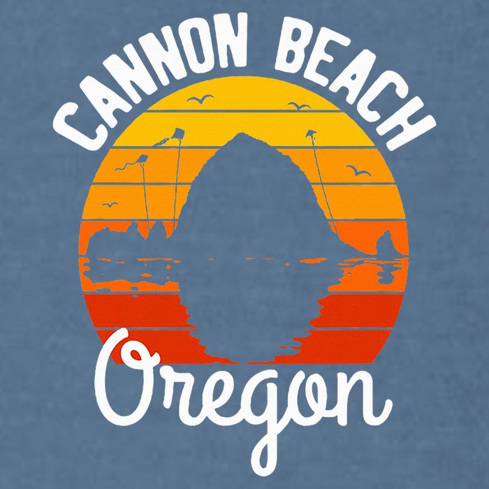 Sunset Haystack Rock Souvenir Cannon Beach Garment-Dyed Sweatshirt