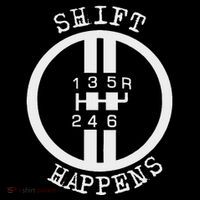 Shift Happens Race Car Fan Manual Transmission 6 Speed Funny Tall T-Shirt