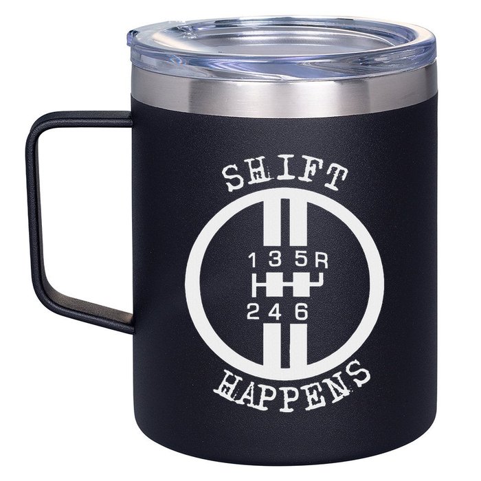 Shift Happens Race Car Fan Manual Transmission 6 Speed Funny 12oz Stainless Steel Coffee Mug