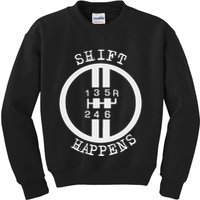 Shift Happens Race Car Fan Manual Transmission 6 Speed Funny Kids Sweatshirt