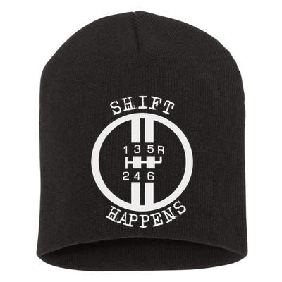 Shift Happens Race Car Fan Manual Transmission 6 Speed Funny Short Acrylic Beanie