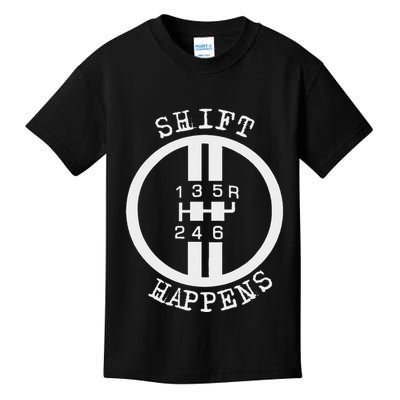 Shift Happens Race Car Fan Manual Transmission 6 Speed Funny Kids T-Shirt