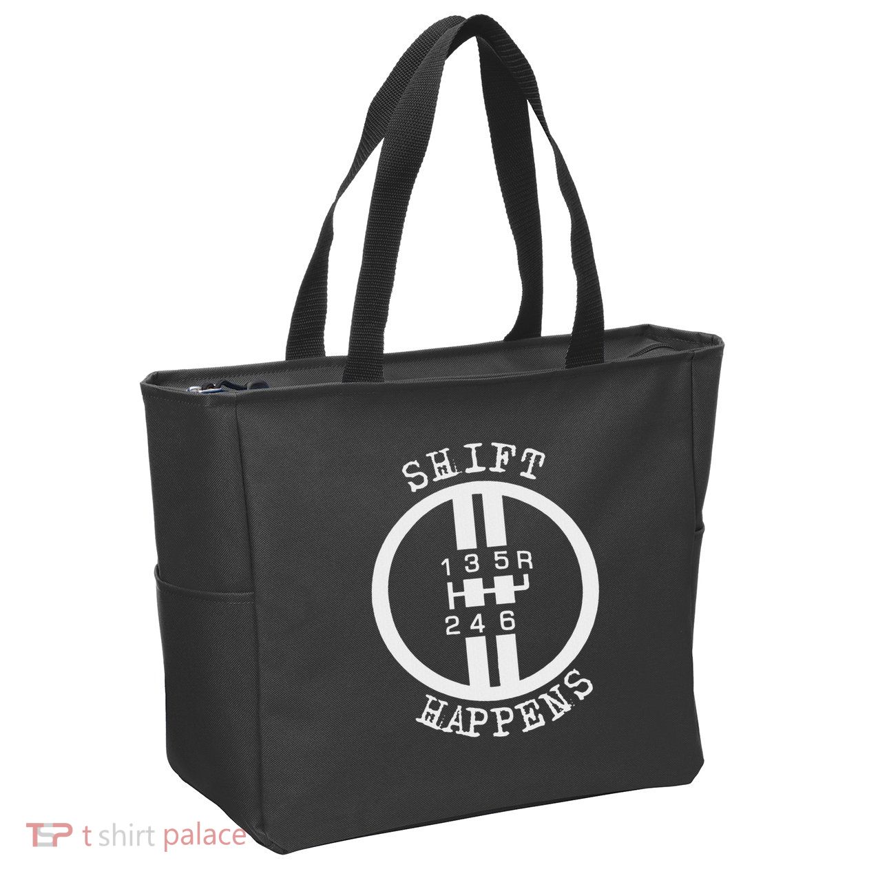 Shift Happens Race Car Fan Manual Transmission 6 Speed Funny Zip Tote Bag