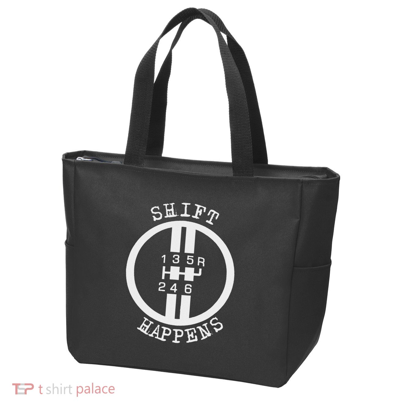 Shift Happens Race Car Fan Manual Transmission 6 Speed Funny Zip Tote Bag
