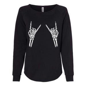 Skeleton Hand Rocker Graphic Rock On Star Trendy Halloween Gift Womens California Wash Sweatshirt