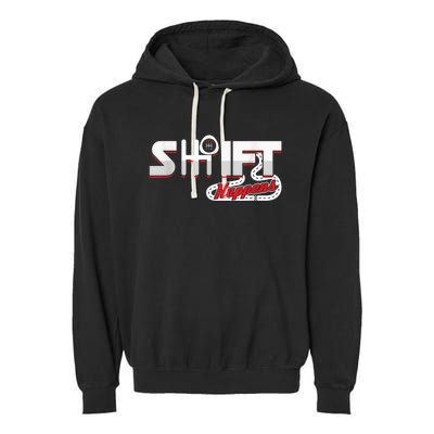 Shift Happens Race Racing Car Manual Mechanic Sportcar Garment-Dyed Fleece Hoodie