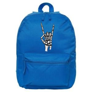 Skeleton Hand Rock N Roll Style Rock On Cool Gift 16 in Basic Backpack