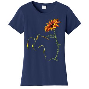 Sunflower Horseback Riding Equestrian Horse Lover Women's T-Shirt