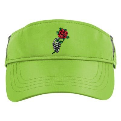 Skeleton Hand Red Rose Flower Adult Drive Performance Visor