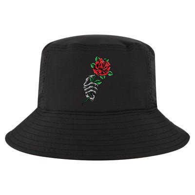 Skeleton Hand Red Rose Flower Cool Comfort Performance Bucket Hat