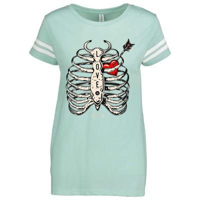 Skeleton Heart Rib Cage Xray Enza Ladies Jersey Football T-Shirt