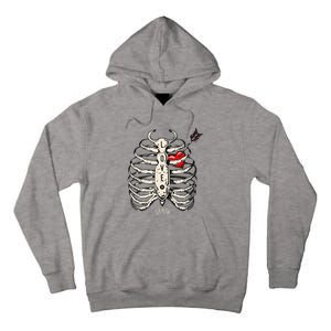 Skeleton Heart Rib Cage Xray Tall Hoodie