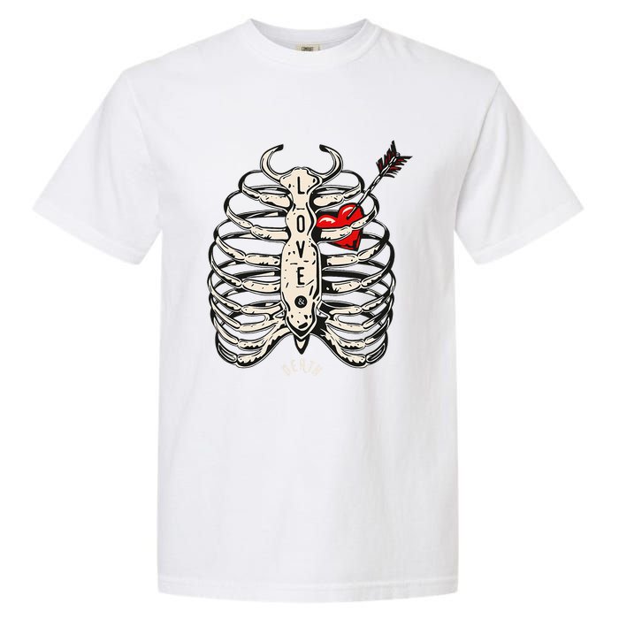 Skeleton Heart Rib Cage Xray Garment-Dyed Heavyweight T-Shirt