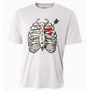 Skeleton Heart Rib Cage Xray Cooling Performance Crew T-Shirt