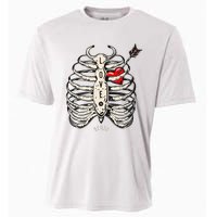 Skeleton Heart Rib Cage Xray Cooling Performance Crew T-Shirt