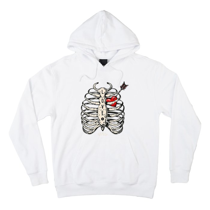 Skeleton Heart Rib Cage Xray Hoodie