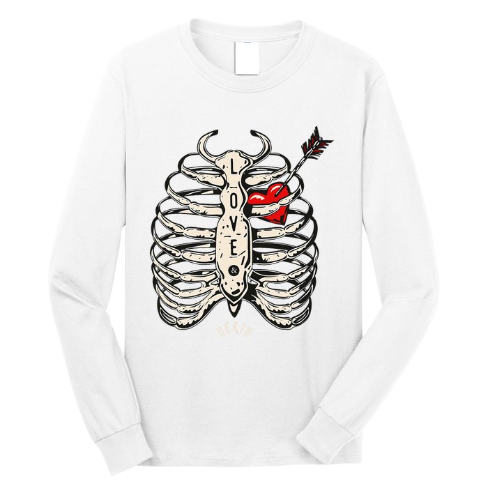 Skeleton Heart Rib Cage Xray Long Sleeve Shirt