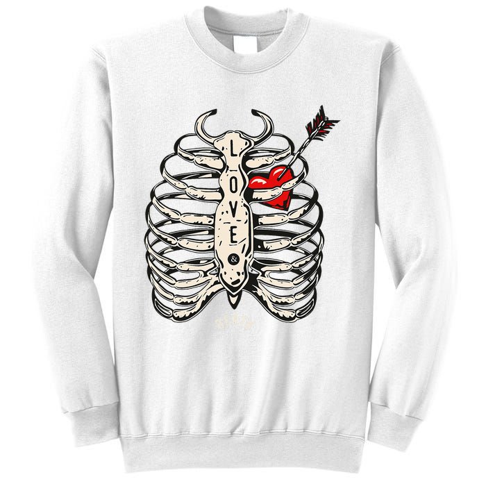 Skeleton Heart Rib Cage Xray Sweatshirt