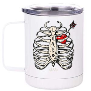 Skeleton Heart Rib Cage Xray 12 oz Stainless Steel Tumbler Cup