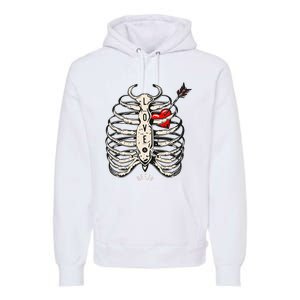 Skeleton Heart Rib Cage Xray Premium Hoodie