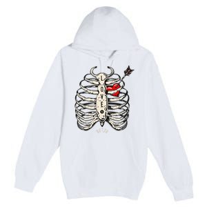 Skeleton Heart Rib Cage Xray Premium Pullover Hoodie