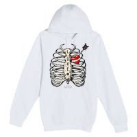 Skeleton Heart Rib Cage Xray Premium Pullover Hoodie