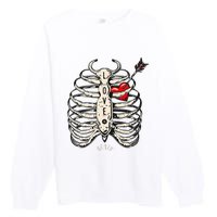 Skeleton Heart Rib Cage Xray Premium Crewneck Sweatshirt