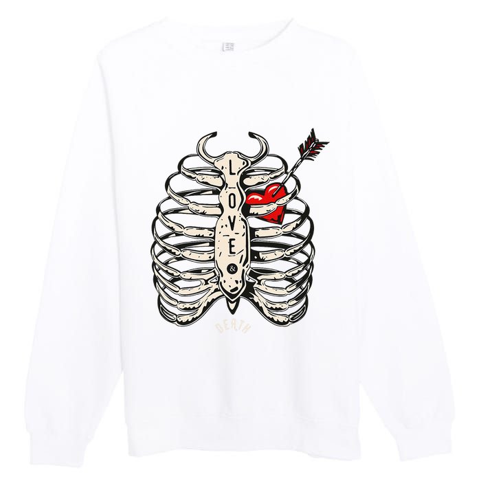 Skeleton Heart Rib Cage Xray Premium Crewneck Sweatshirt