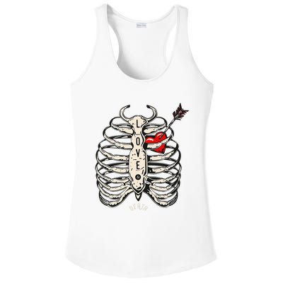 Skeleton Heart Rib Cage Xray Ladies PosiCharge Competitor Racerback Tank