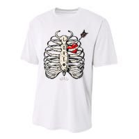 Skeleton Heart Rib Cage Xray Performance Sprint T-Shirt