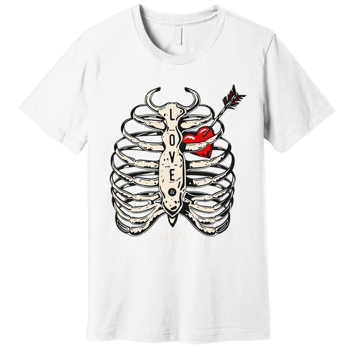 Skeleton Heart Rib Cage Xray Premium T-Shirt