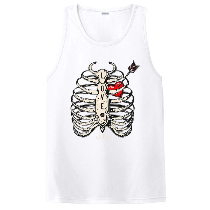 Skeleton Heart Rib Cage Xray PosiCharge Competitor Tank