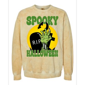 Spooky Halloween Rip Zombie Colorblast Crewneck Sweatshirt