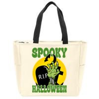 Spooky Halloween Rip Zombie Zip Tote Bag